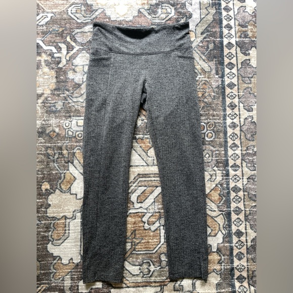 Athleta Black Herringbone Mercer Tight Mid Rise Stretch Pants - Picture 2 of 5